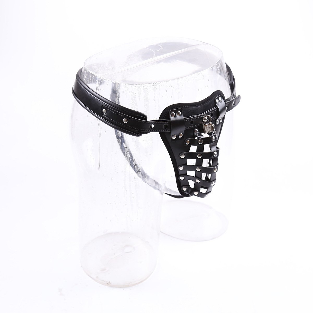Boowhol Ceinture de chasteté pour homme en cuir avec string SM