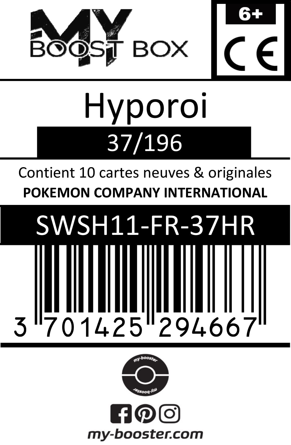 Carte Pokémon Hyporoi Reverse-FR-EB11/Origine Perdue - 037/196 - Neuf Carte Pokémon Hyporoi Reverse-FR-EB11/Origine Perdue - 037/196 - Neuf