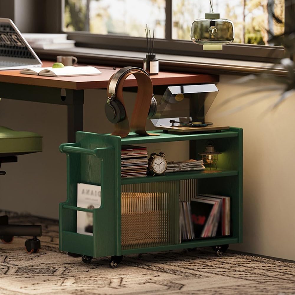 ティーテーブル キャスター付きソファサイドテーブルホームソファサイドキャビネット収納トロリー収納キャビネットラック 写真 ティーテー