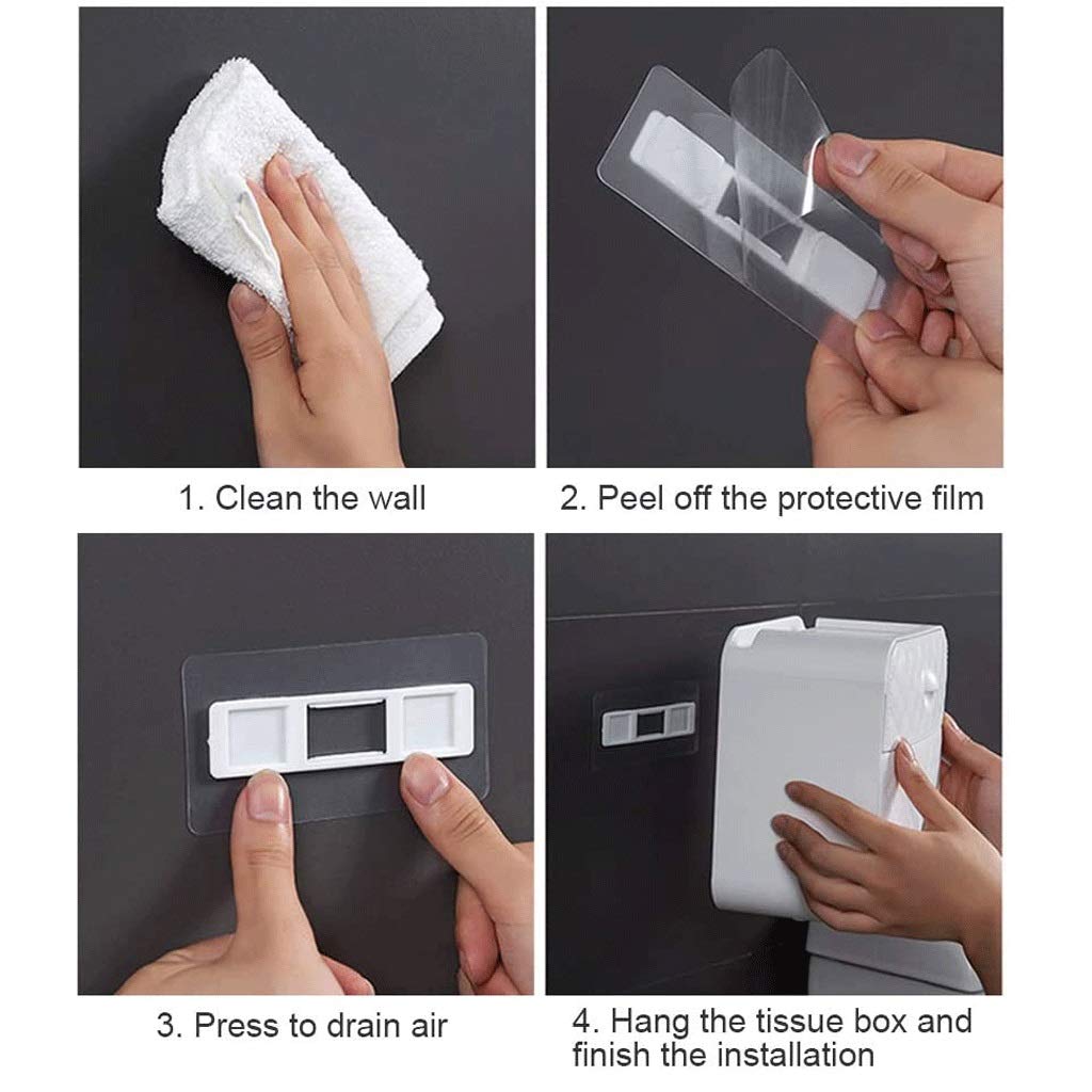 Dispenser di asciugamani di carta fissato al muro, bagno Dispenser di carta igienica senza perforazione senza perforazione Supporto for sacchetti di immondizia Dispenser di estrazione di carta for la