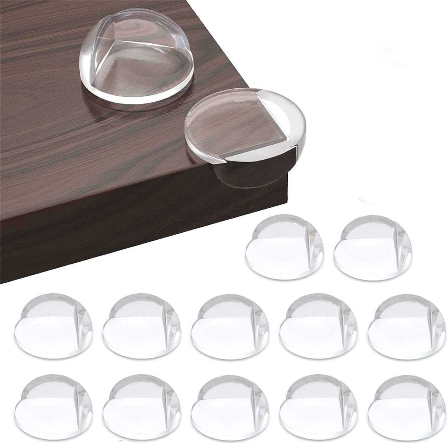 LANKOER Corner Protector Baby - Clear Corner Guards High Resistant Adhesive - Child Safety Products- Proof Corners and Edges- Table Corner Protectors Corner Guards for Kids 12 Pack,Ball-Shaped, White