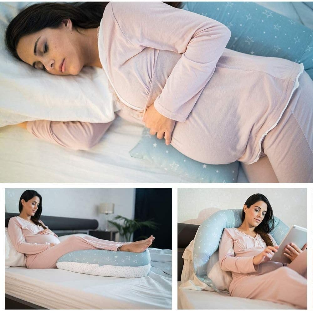 Nuvita 7100 DreamWizard Cuscino Gravidanza e Allattamento - 12 in 1 con Supporto Regolabile – Microsfere – Anallergico e Traspirante – Prodotto in Italia (Grey Star)