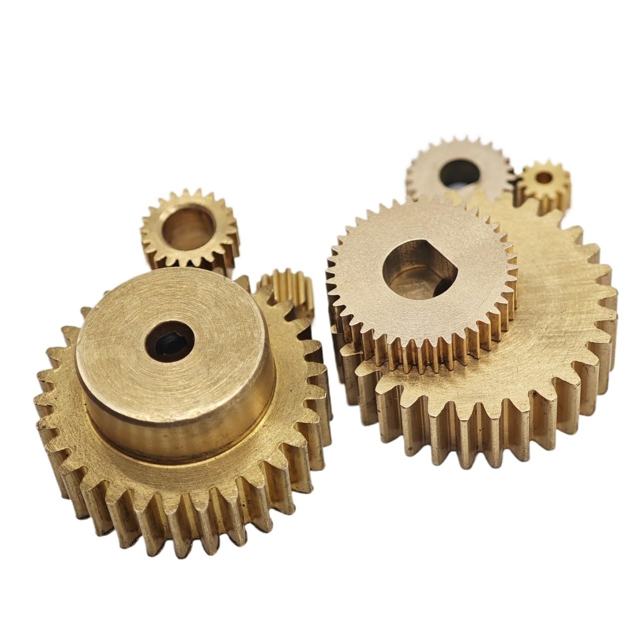 銅円筒歯車 0.5 モジュール 112 歯 平歯車 ステップ付き 0.5M 112T ストレート歯 ピニオン M3 ネジ 1個 メカ