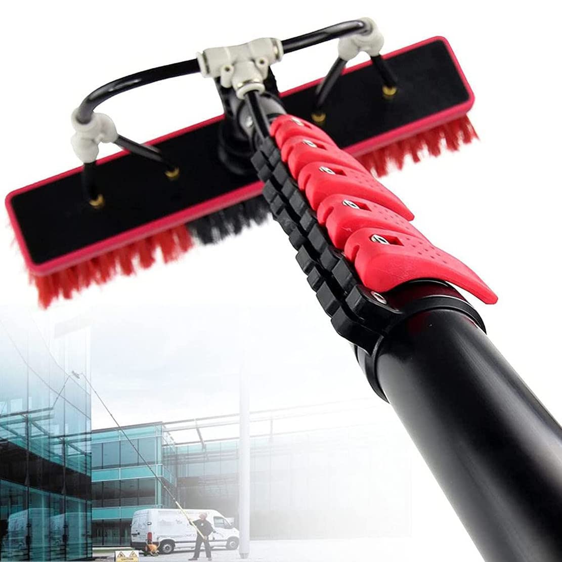 Nettoyeur de panneaux solaires télescopique 24 pieds avec brosse alimentée en eau pour vitres