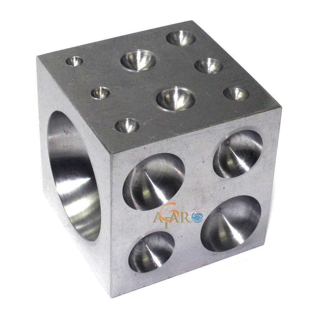 ATAR Steel Dapping Doming Block and Forming Block Jewelers Jewelery Tool. (2" x 2" x 2" Dapping Block)-image-41