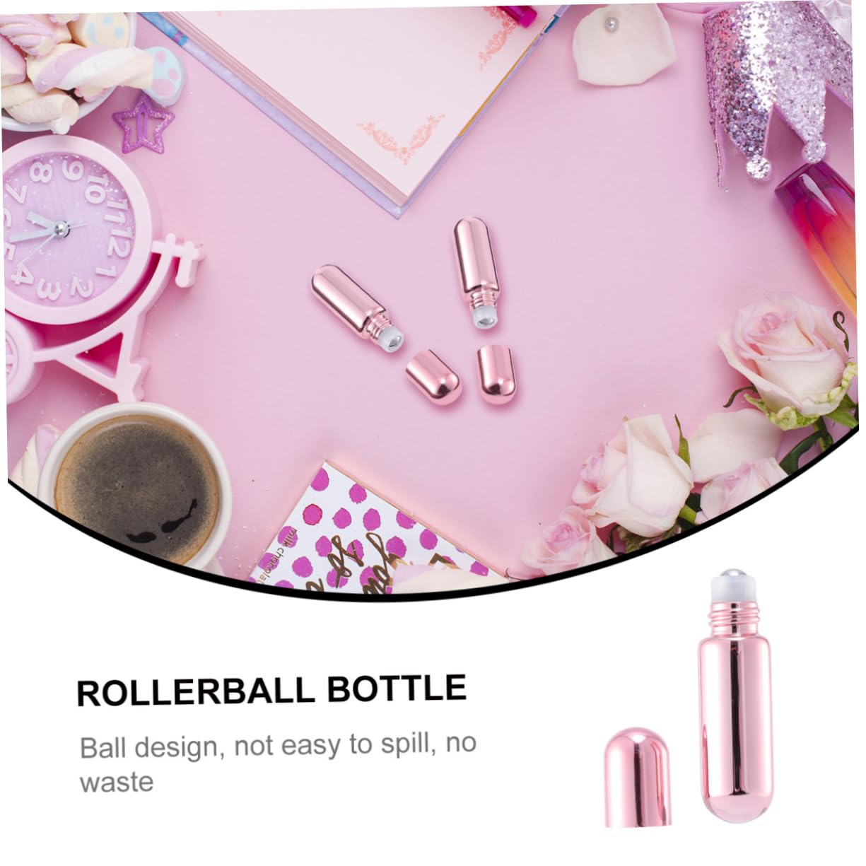 MAGICLULU 36 Stk Rollflasche Für Ätherische Öle Kleine Parfümflaschen Behälter Für Lipgloss Glaswalze Wiederbefüllbare Rollampulle Rollende Flaschen Unterverpackung Rosa Ball Ätherisches Öl