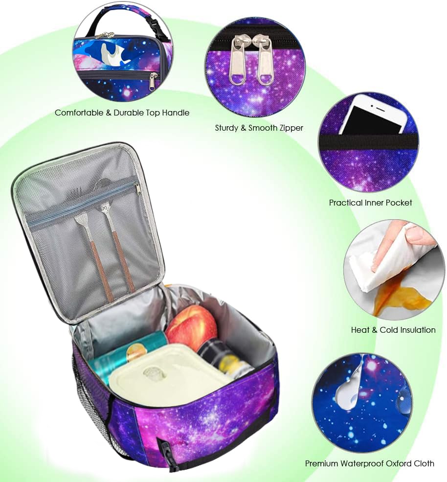 BTYHAOS Lunch Bag Tote Bag for Women Wide Open Insulated Cooler Bag Water-Resistant Thermal Leak-Proof Lunch Organizer for Men Girls Children Outdoor Picnic Work (Black C) - Image 3
