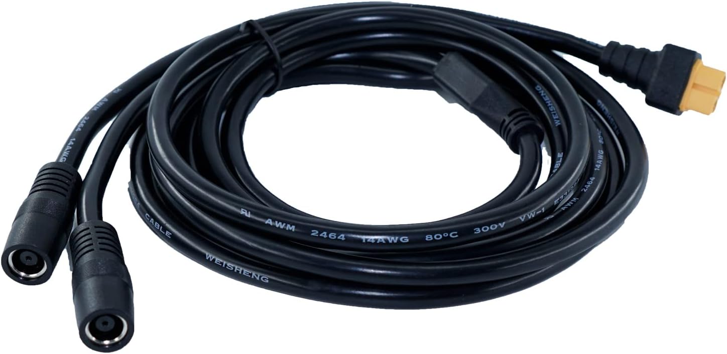 iHaospace XT60 y Splitter Cable, XT60 to Double DC 8mm