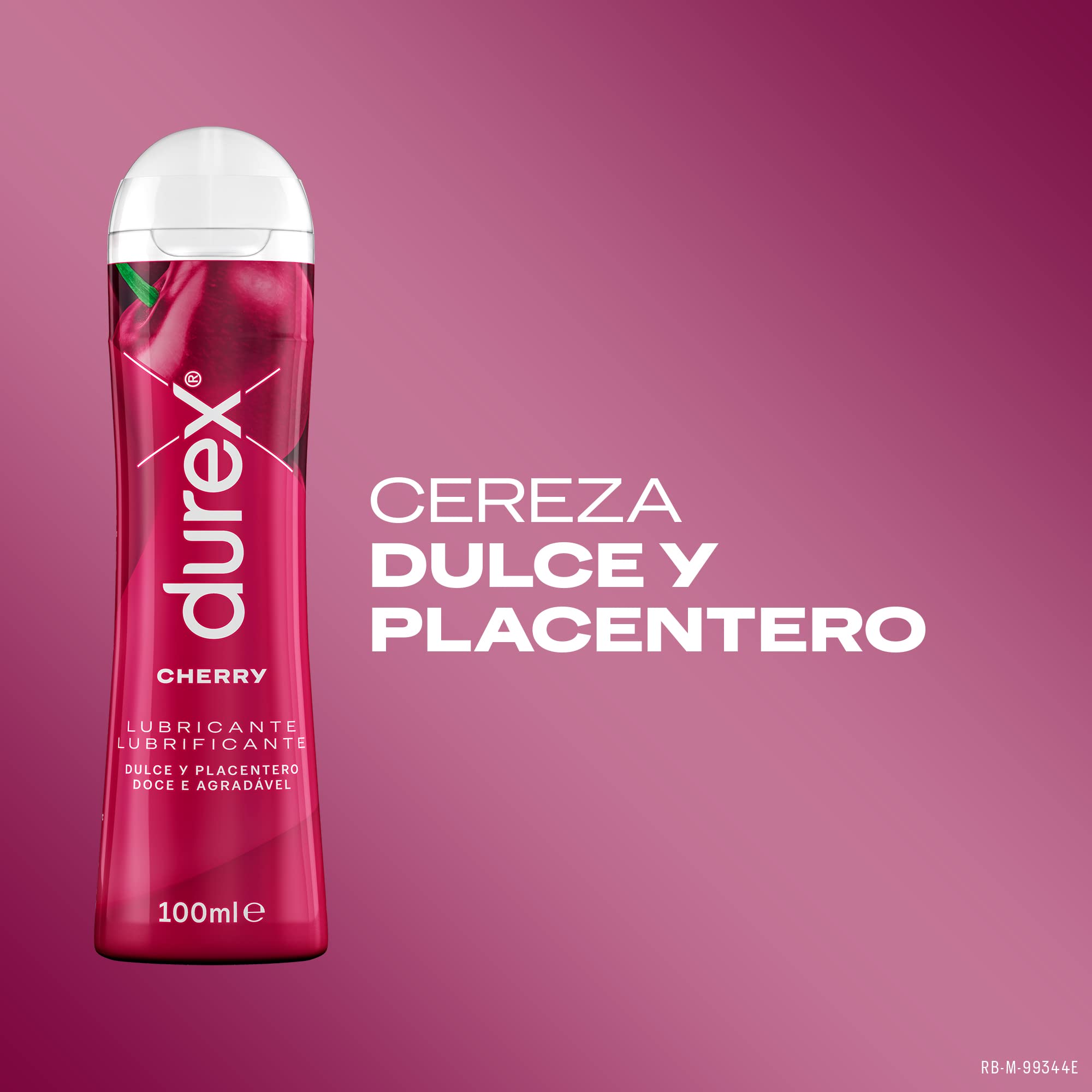 Durex Lubricante Cherry, Dulce y Placentero, 100 ml [Pack 6 Unidades]