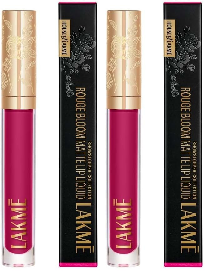 Image of Lakme Rouge Bloom Matte Lip Liquid Majestic Magnolia 202-3.5ml (Pack of 2)