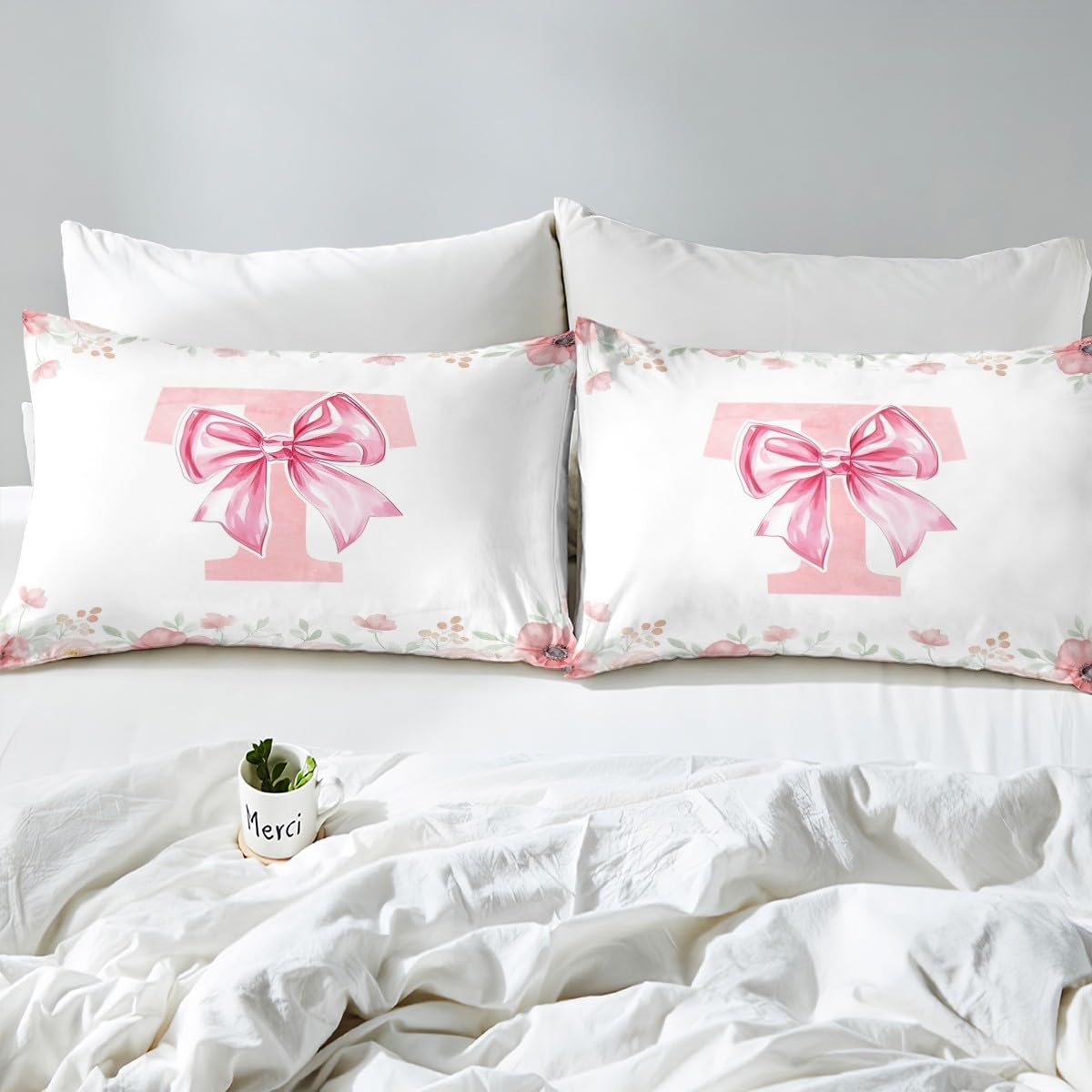Homewish Flower Monogram T Bedding Sets Single - Image 4