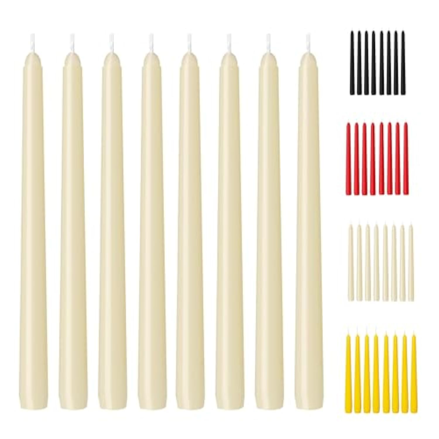 Taper Candles (Pack of 10) - Unscented Dinner Long Candles - Paraffin Wax with Cotton Wicks Long Burning Candle (White)