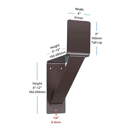 Miniatura 7 de Premium Mantel Bracket Corbel 2 Pack, Heavy Duty Fireplace Shelf Bracket, Sturdy Supports and Easy Installation, Hand Made in USA (2, 6" x 6")