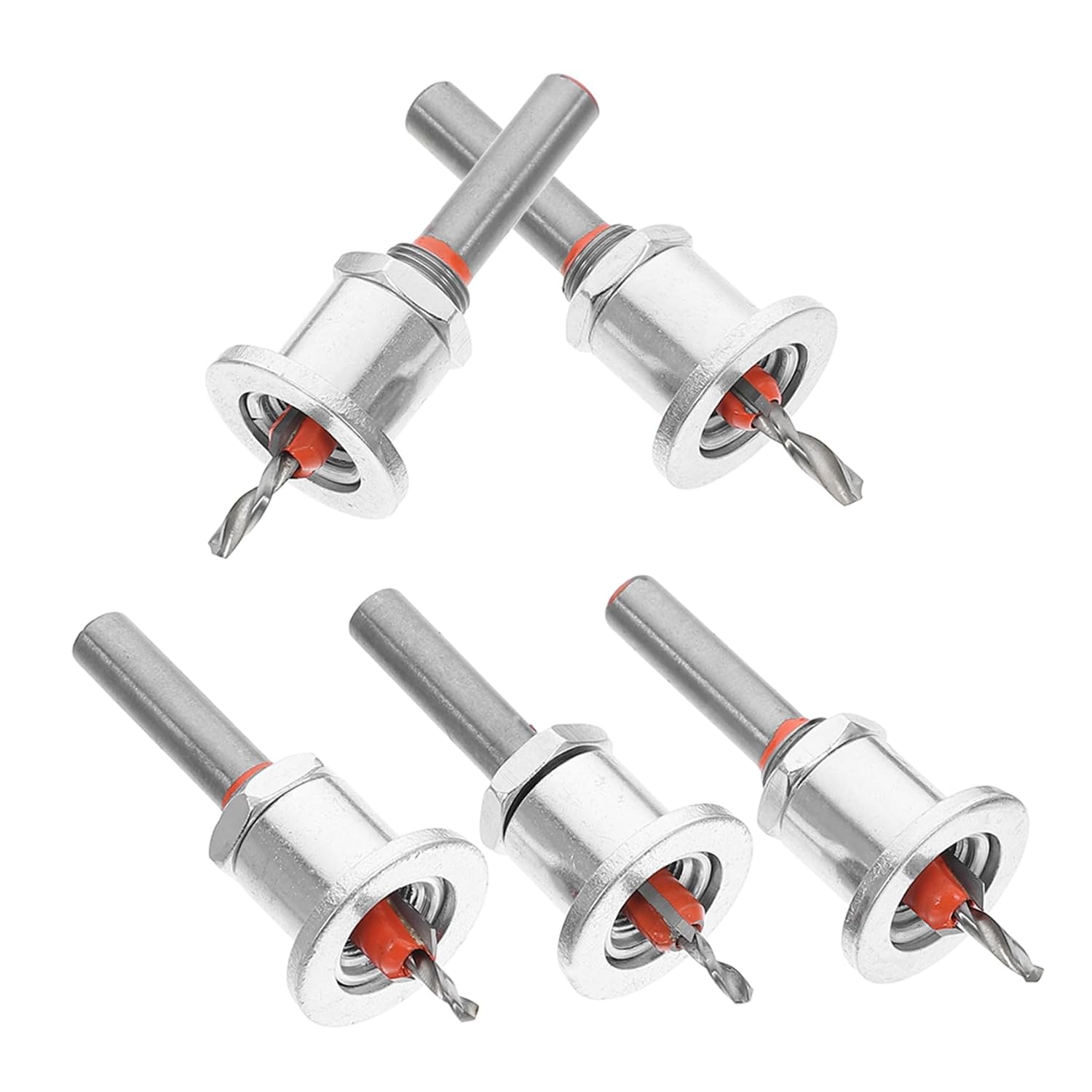 5pcs Woodworking Drill Bits Set Adjustable Depth Stopper Carbide Countersink Bits for Particleboard Plywood