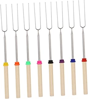 VANZACK 8 Peças Garfo De Churrasco Espeto De Carne Vegetal Garfo De Assar Garfos Extensíveis Garfos Flexíveis Garfos De Churrasco Tipo U Conjunto De Garfos De Churrasco De Aço Inoxidável