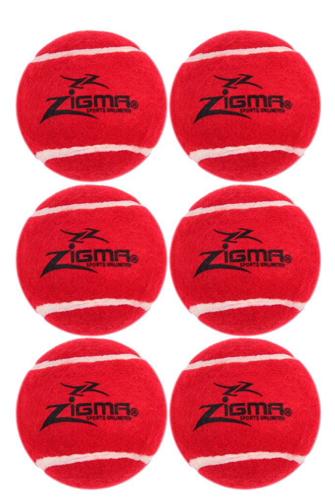 Buy Zigma sun064 Cricket Tennis ball Heavy Wt ( Pack of 6) ( Red) Online at Low Prices in India