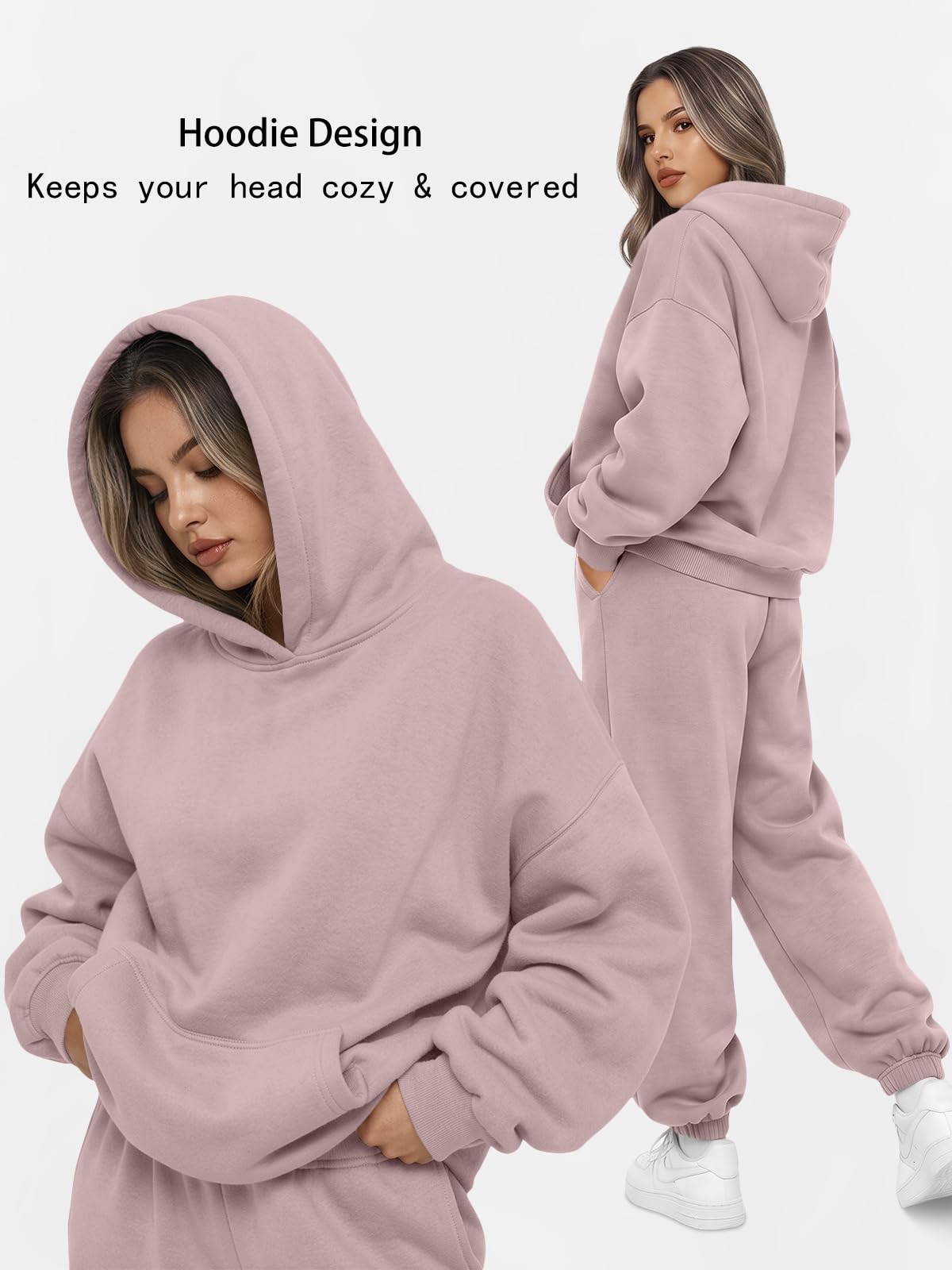 AUTOMET Dwuczęściowe stroje damskie, bluzy z kapturem, dresy, ubrania w dużych rozmiarach, jesienne, modne, spodnie, spodnie podróżne, dresy, XL