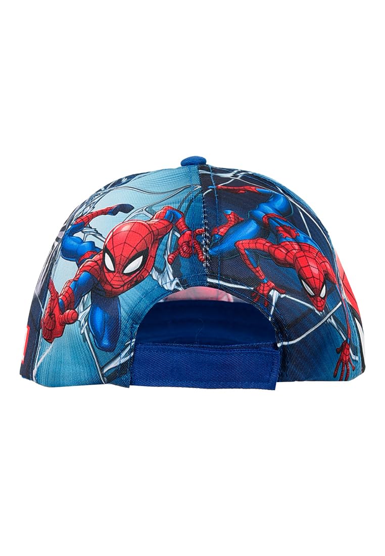Marvel Cappello da Baseball Spiderman Blu Stampa all-Over per Bambini e Ragazzi