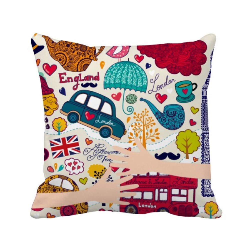 Coussin de Couvrir Bus Tour UK Angleterre Big Ben Housse Oreiller Canapé
