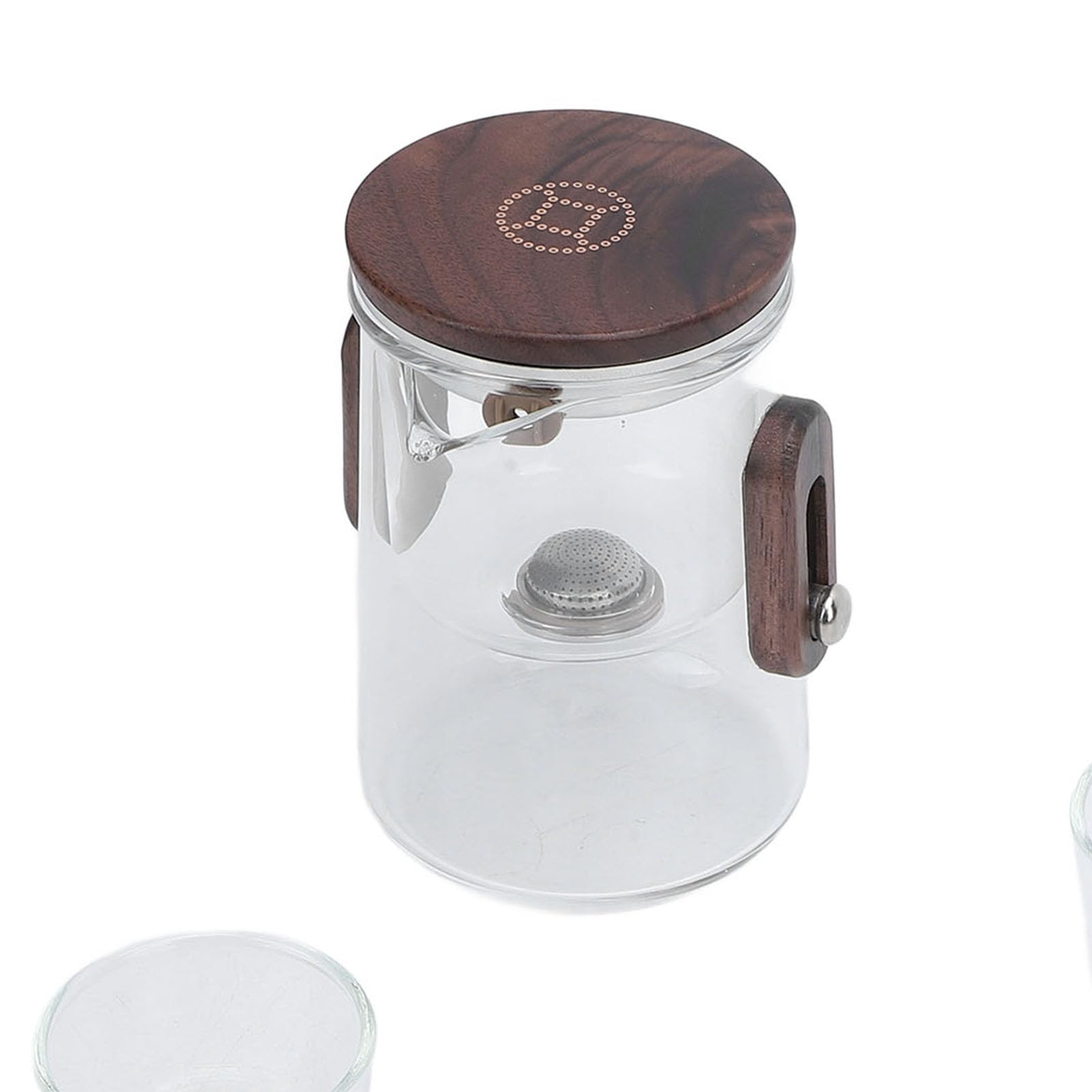 Qcwwy Tetera de Vidrio de Borosilicato con Filtración Magnética Infusor Resistente Al Calor de 330 Ml para Preparar té Al Aire Libre en la Oficina en Casa Incluye 3 Tazas