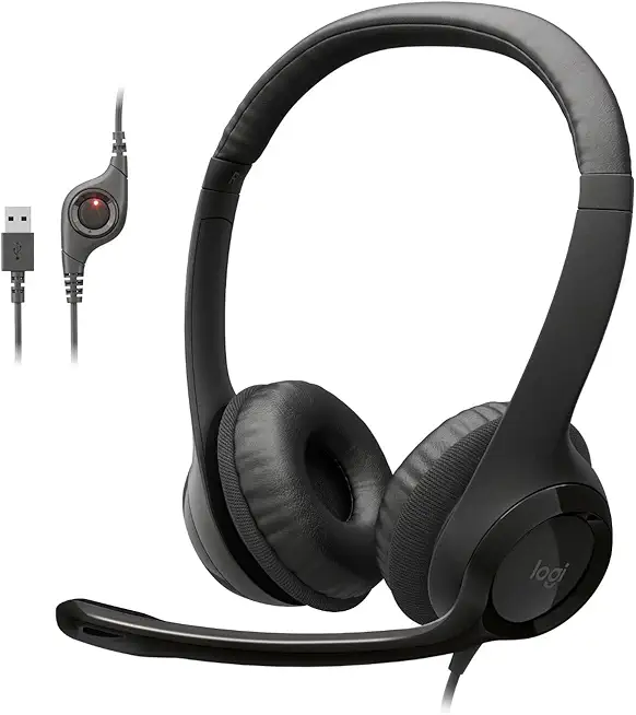 Logitech H390 , Wired Headphones with Mic, USB Headset with...