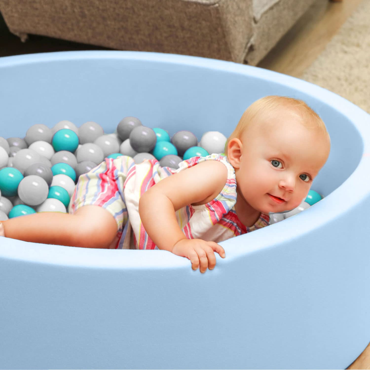 LittleTom 200 Palline Colorate per Piscina Bambini - 5,5cm Giochi Bimbi - Palla Plastica Colorata - Palloni