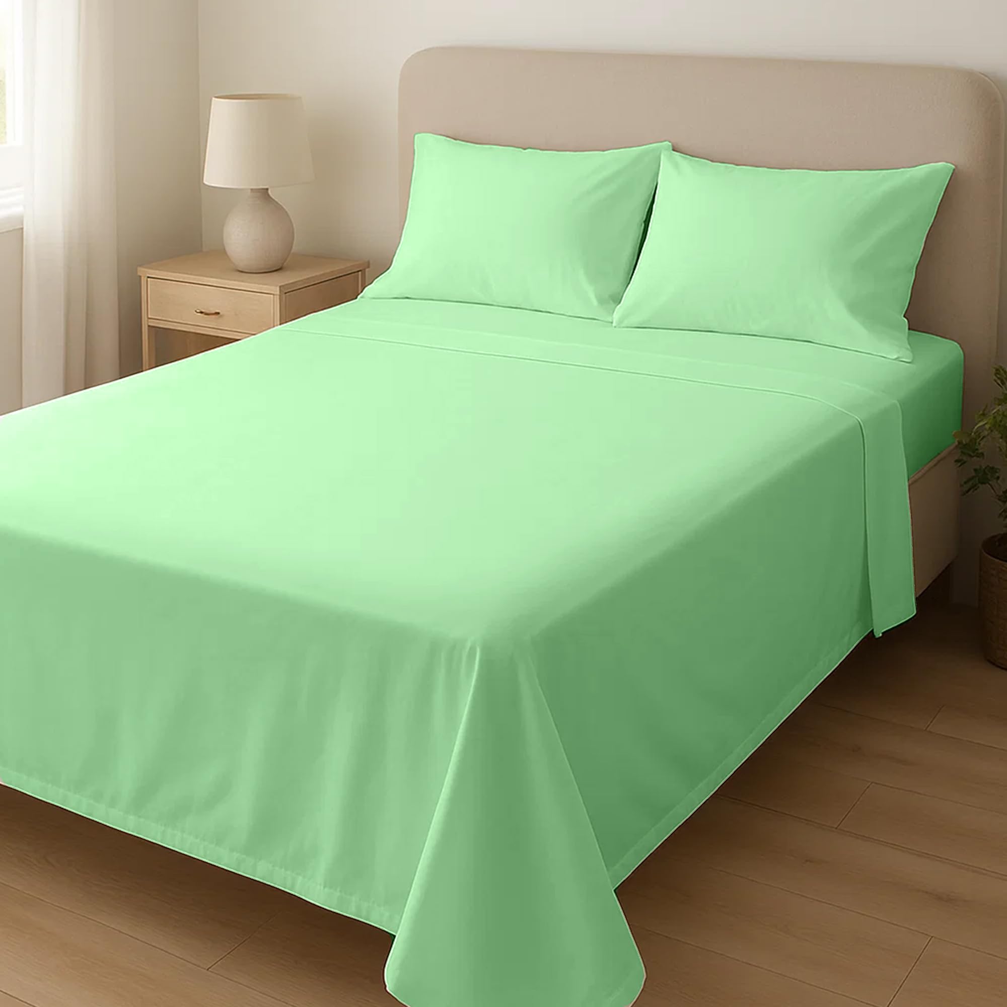 Home Sweet Home UK Microfibre Flat Sheets Super King Size Breathable, Anti Wrinkle & Fade Resistant Bed Sheets 180x200cm Super King-size Flat Sheet Washable Flat Bed Sheet For Super-King