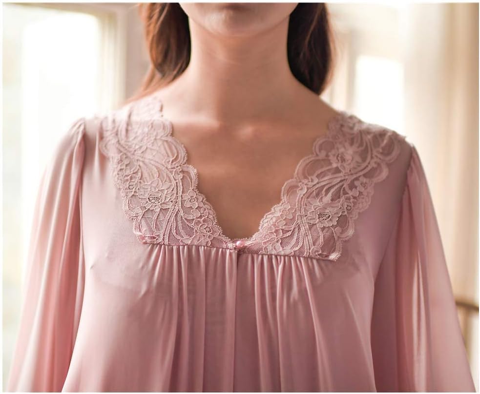 Womens' Lace 2pcs Pajamas Set Seepwear Nightgown Sexy Loungewear NIghtrobe Victorian Housedress - Image 6