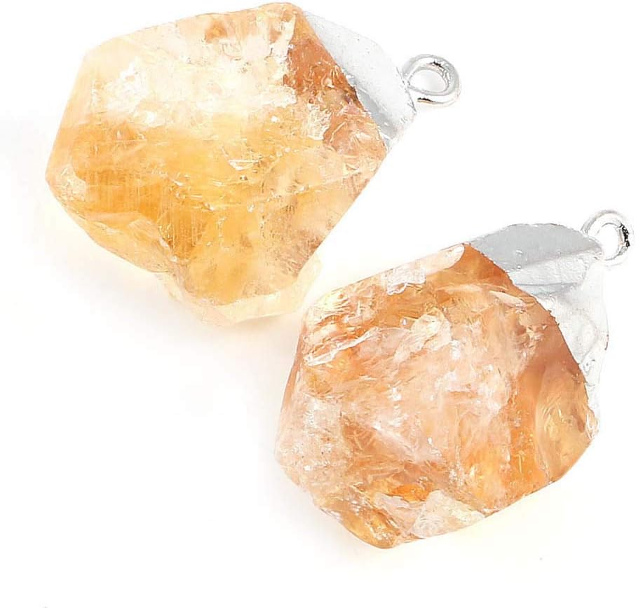 LHJ 3 Pcs Natural Citrine Stone Pendants Charms Irregular Yellow Healing Crystal Pendants for Jewelry Making Necklace Bracelet Meditation - Image 4