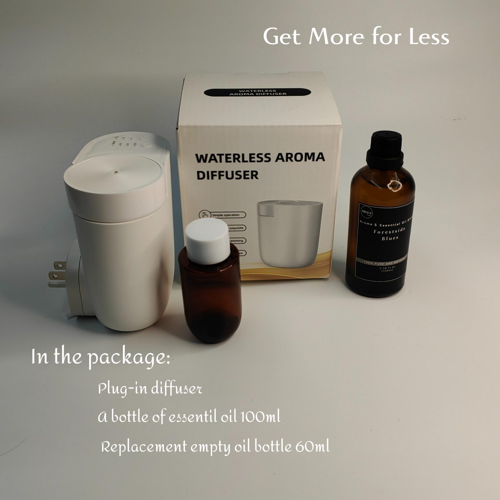 Difusor de pared enchufable | Difusor de aroma de aceites esenciales sin agua | Mini máquina de aroma portátil para habitación grande | Kit de aromaterapia con aceite de 100 ml y botella de