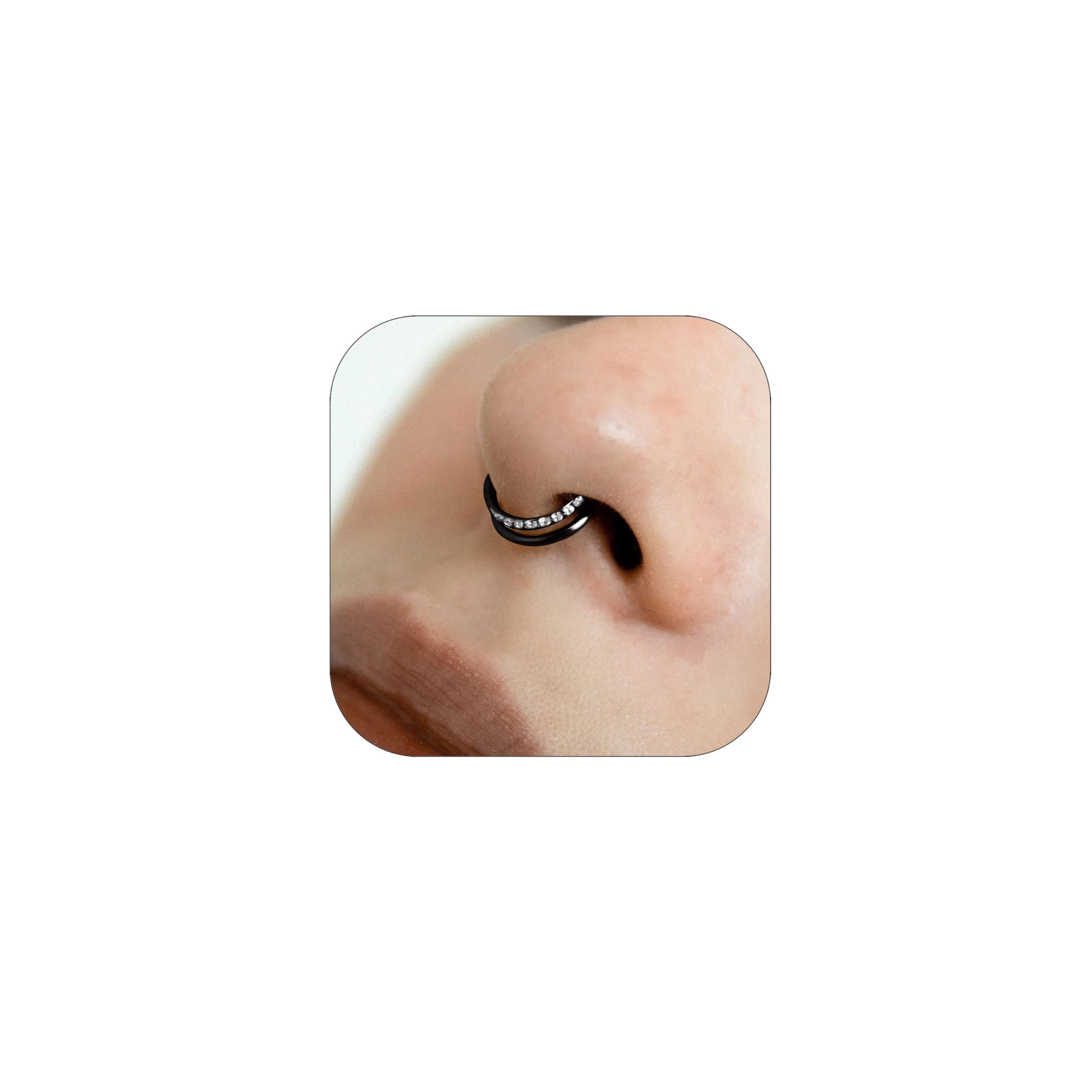 Gold Nose Rings Hoops 316L Surgical Steel Flower Nose Ring Silver Septum Rings 16g Clicker Daith Hinged Piercing Jewelry Gifts 1.2 * 8mm