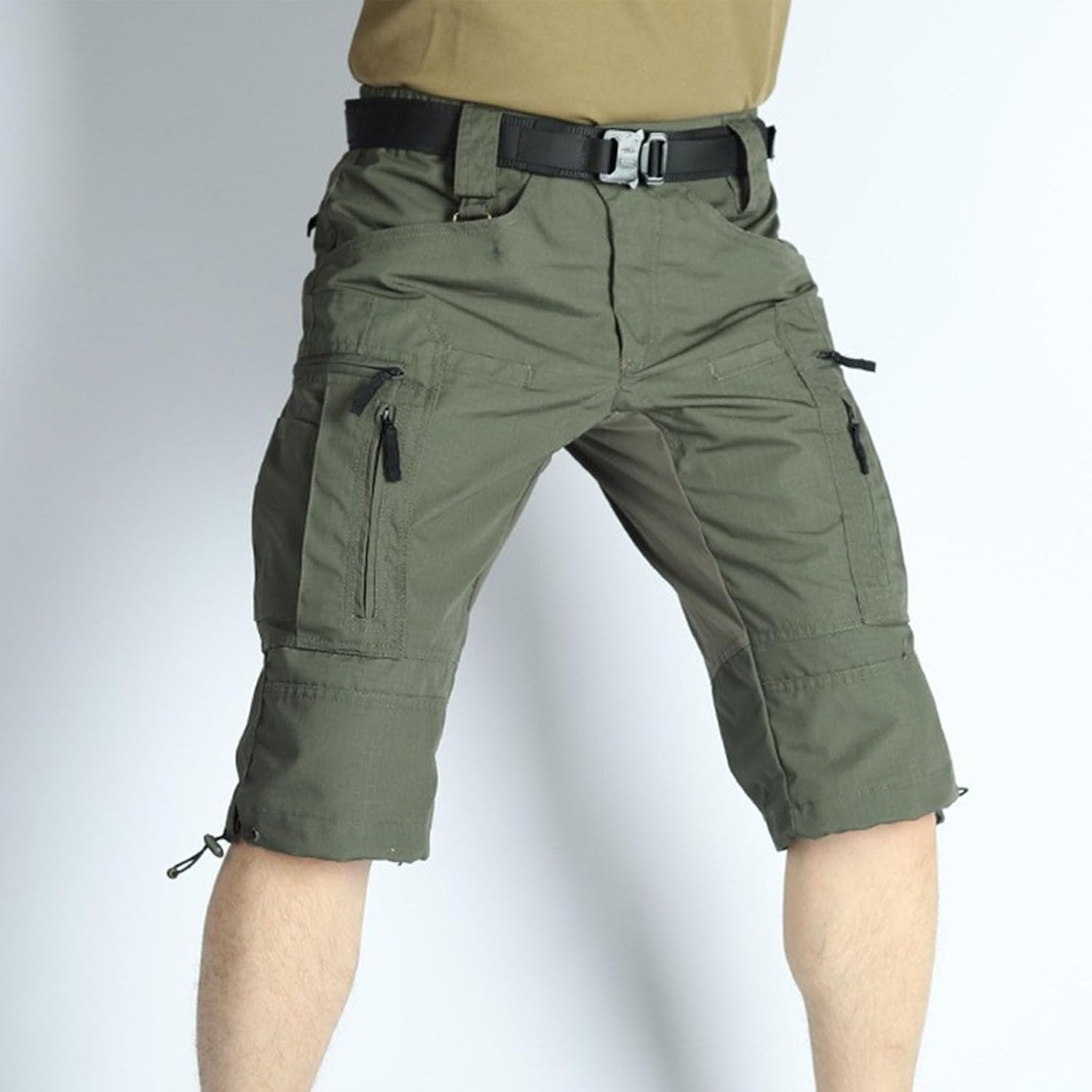 Men's Casual Tactical Shorts Stretch Outdoor Flat Front Long Cargo Rip Stop Work Shorts, M-3XL
