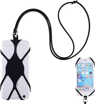 Phone Lanyard Universal Crossbody Neck Strap With 2 Tether Tab, 1 Wrist Black