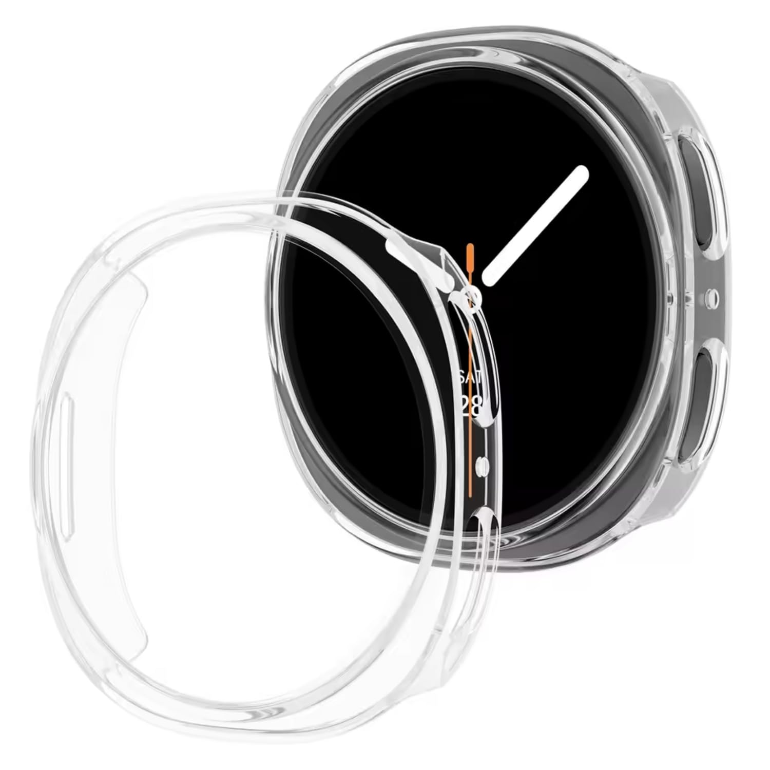 T Teclusive Protective Slim Bumper Case Compatible for Galaxy Watch 8 40mm | Curved Hard Shell Bumper Side Edge Protection Cover for Watch 8 4.0 cm (Clear, 40mm)-image-26