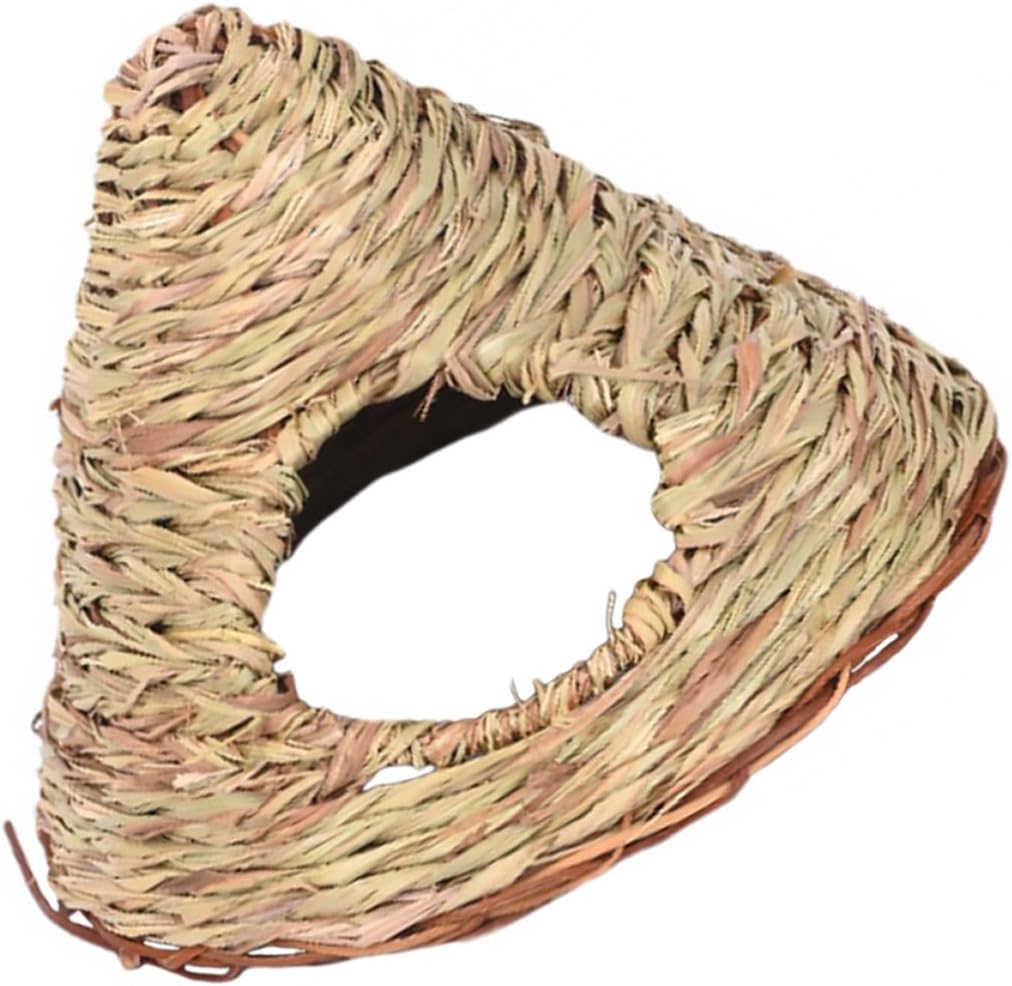 Toddmomy Straw Birdhouse Woven Nest Hat Natural Straw Material Simple Bird Nest for Garden and Pet Shop Decoration