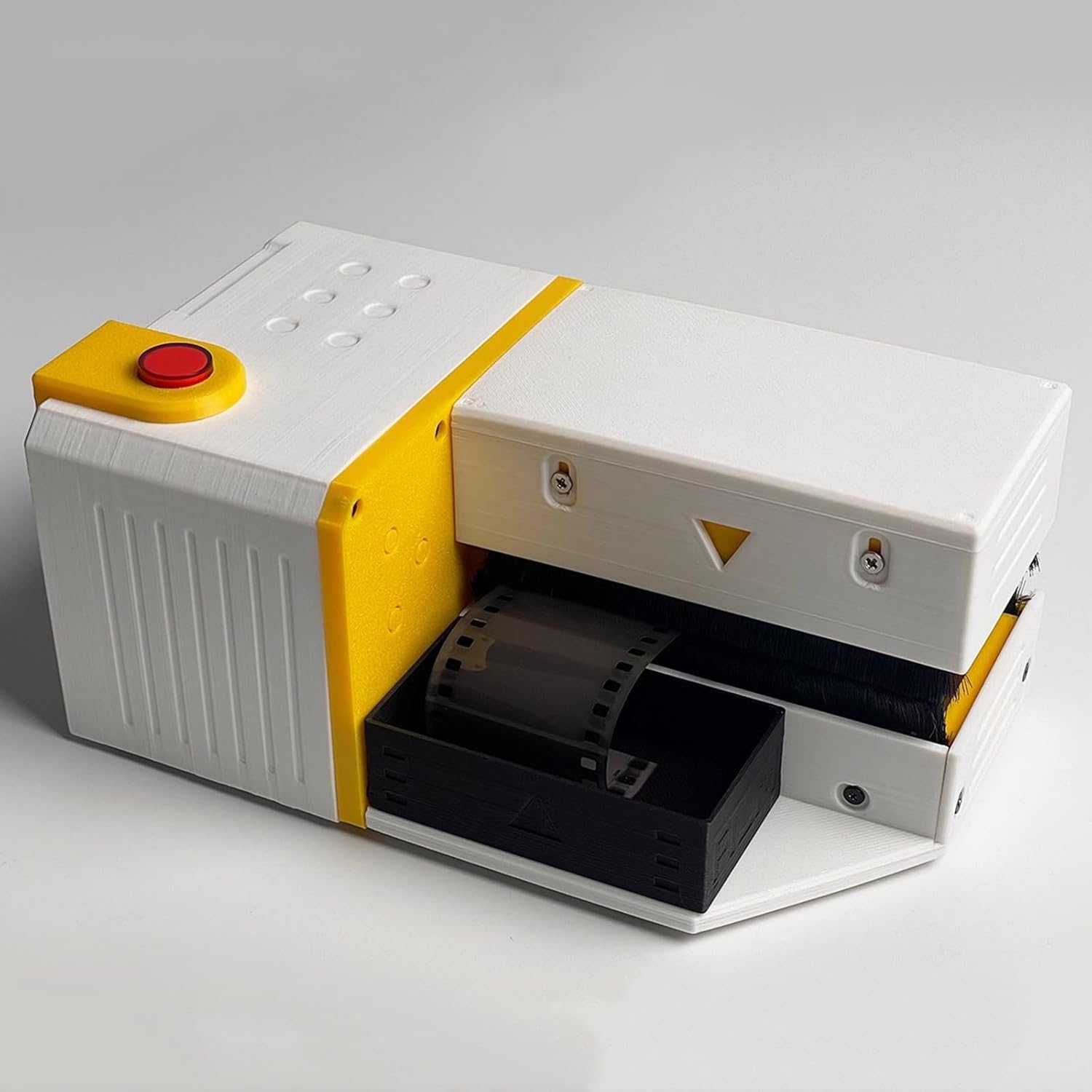 Rimuovi polvere antistatica elettrica per pellicole, spazzola per la pulizia di negativi 135/120, spazzola in lana da 90 mm, pressione regolabile, con ventola di filtraggio e contenitore, interfacci