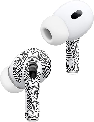 Miniatura 2 de MightySkins - Fundas compatibles con Apple AirPods Pro 2, color negro abstracto, protectora, duradera y única, fácil de aplicar, quitar y cambiar de