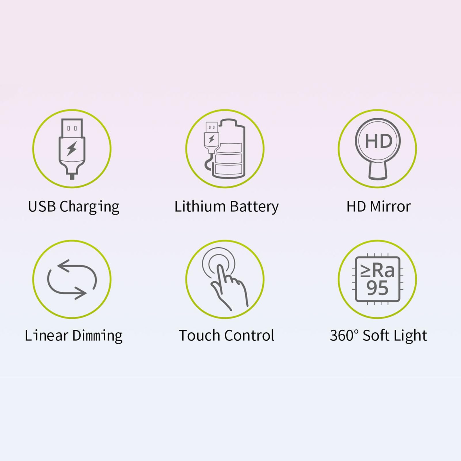 PUSOKEI LED-Sonnenschutz-Test-Reisespiegel 7,6 Zoll |Wiederaufladbarer Tragbarer Make-up-Spiegel Vom Typ C mit Telefonladefunktion