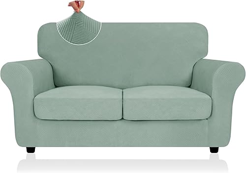 Miniatura 7 de Funda 2026 para sofá de dos plazas XL a rayas, 3 piezas (71"-91"), fundas elásticas gruesas para sofá con cojines 2 XL con banda elástica Nuevo