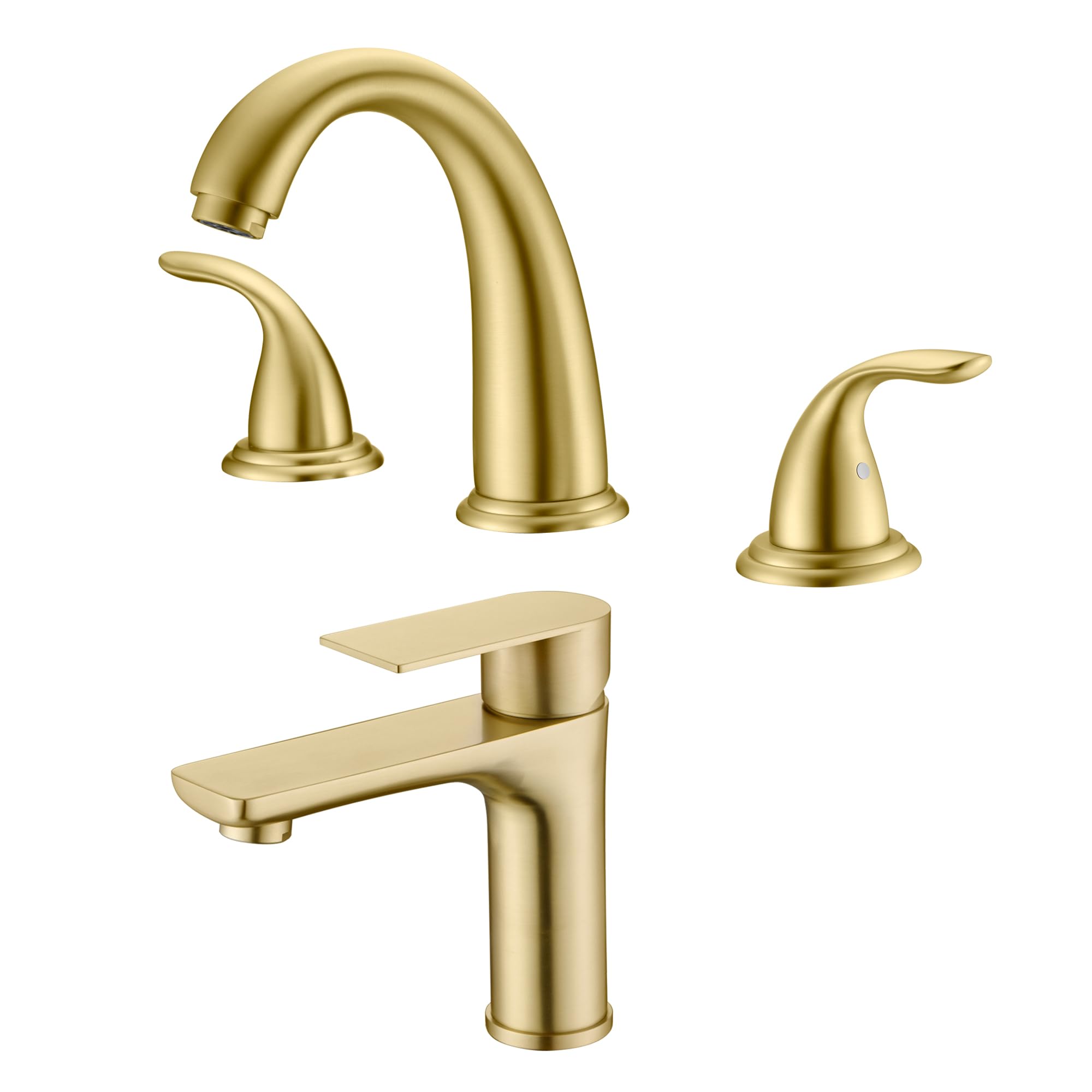 Hcfyauis Gold Roman Tub Faucet S2142bgs + Bathroom Sink Faucet S1425-Bg