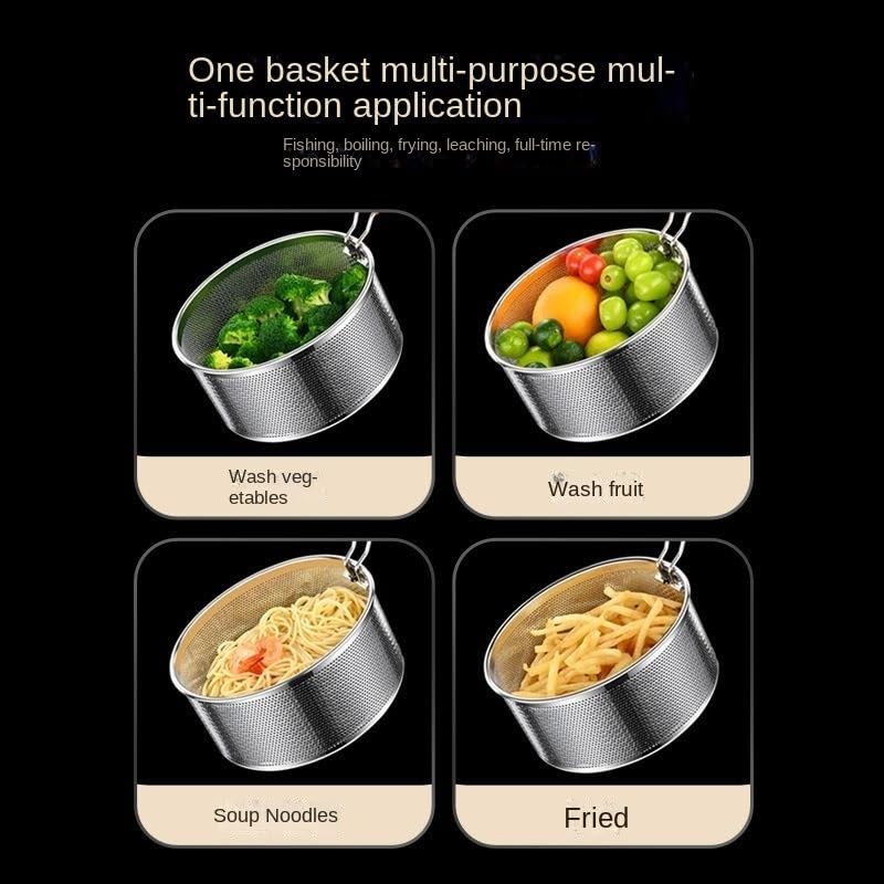 Frites à Frire Outil de Cuisson Panier à friture en Acier Inoxydable for Nouilles Fryer Basket