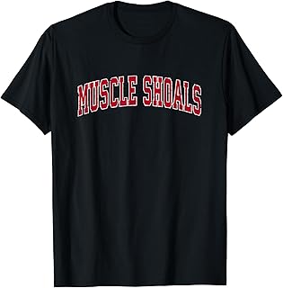 Muscle Shoals Alabama AL Vintage Sports Design Red Design T-Shirt