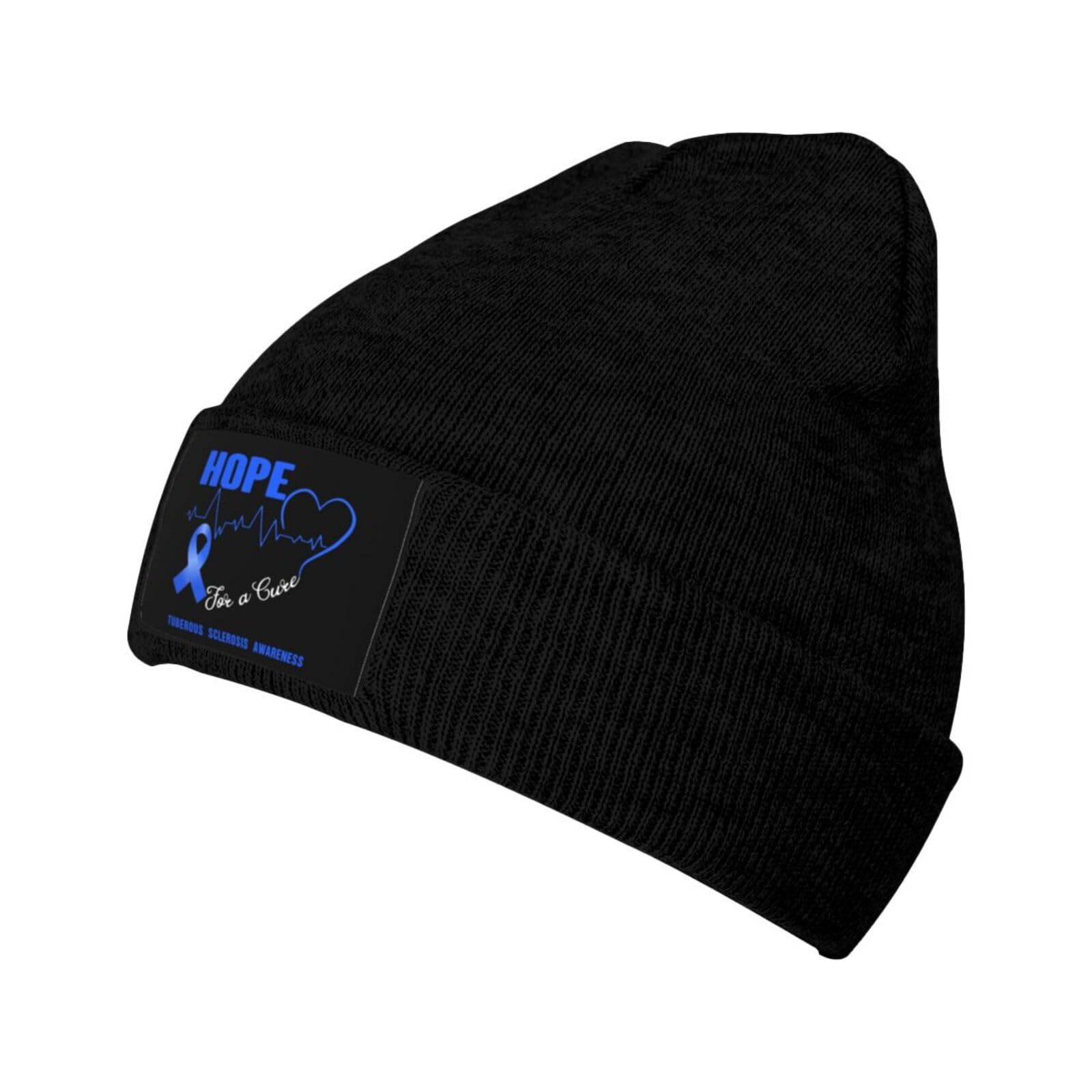 peiyeety Hope for A Cure Tuberous Sclerosis Awareness Knit Hat Cap Man Women's Sports Warm Trendy Classic Watch Caps Black