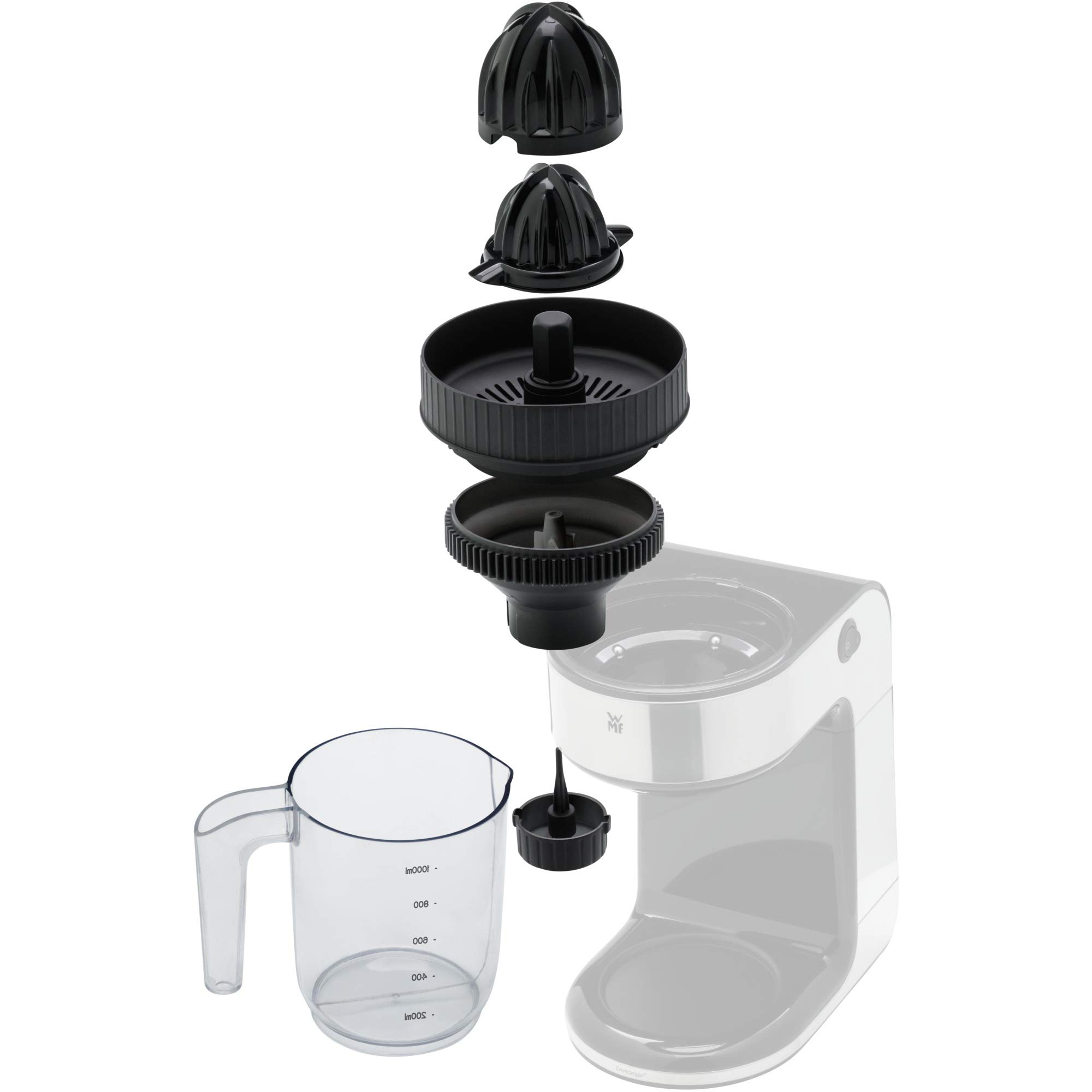 WMF Kult X - Spremiagrumi per affettatrice a spirale, 2 coni con brocca da 1,0 l