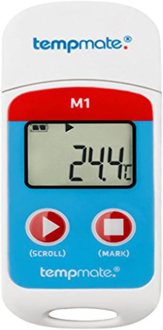 Multi Use Temperature Data Logger (-30°C to 70°C) for Cold Chains, Food Industry, Pharmaceutical Industry, Vaccine Boxes Along with Factory Calibration Certificate Model: Tempmate M1