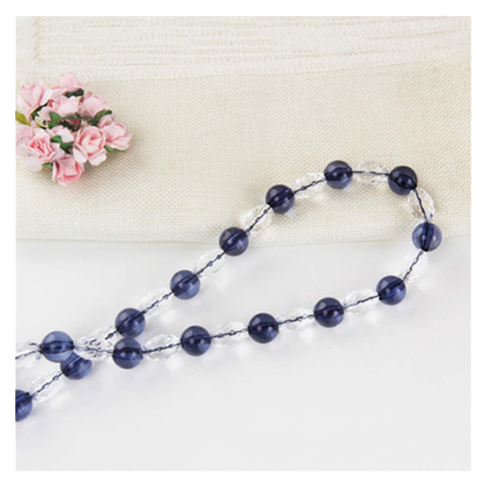 Embrasses de Rideaux en Cristal de Style européen, 1 pièce, Porte-Rideau en Corde, Accessoires décoratifs pour la Maison (Bleu NEF)