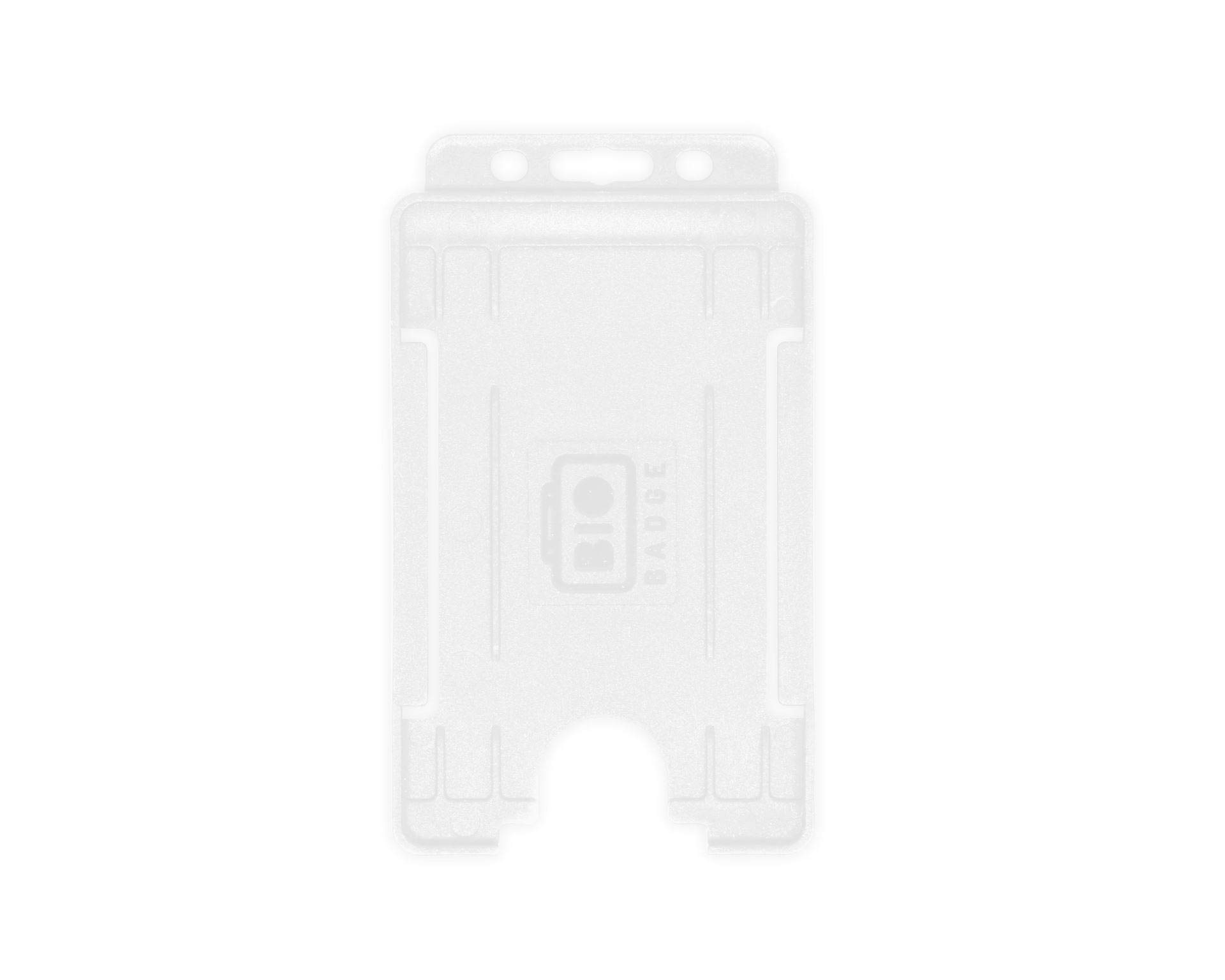 Clear BioBadge ID Card Holders Open-Faced for ID Badges, Portrait - Pack of 100