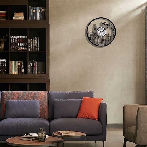 Miniatura 2 de Reloj de pared de la ciudad de México con disco de vinilo para pared, 12.0 in, decoración del hogar, regalos de recuerdo de viaje