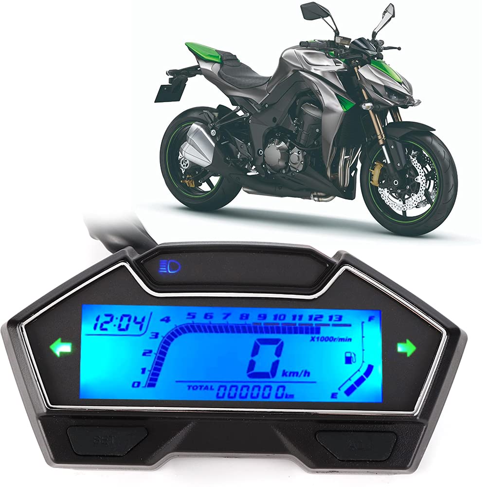 Contagiri Contachilometri Contachilometri 12V per Motocicli, Indicatore Digitale Multifunzione LED Display quantità Carburante, Adatto a Tutti i Motocicli, Applicabile