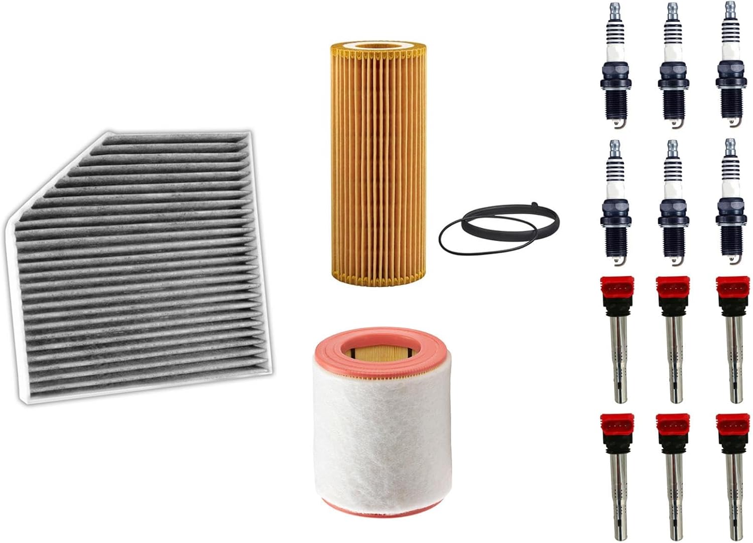 Ignition Coil & Air Cabin Filter Spark Plugs Replacement Parts For Audi A7 Quattro 2012-2015 3.0L